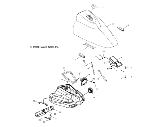 Схема узла Front Storage Compartment (W045098Ca/Ia) Для Polaris Genesis I