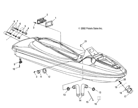 Схема узла Hull And Body (W035098Ca/W035098Ia) Для Polaris Genesis I