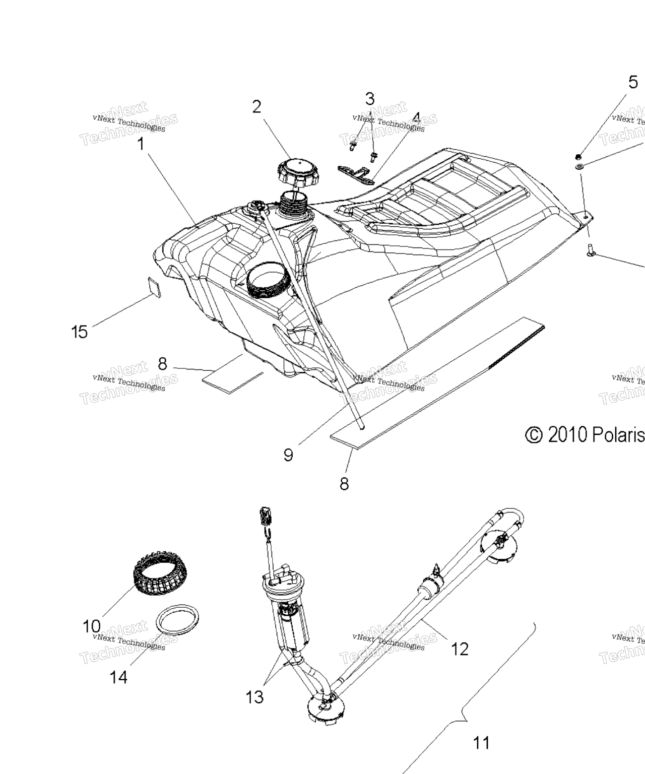 Схема узла Fuel System, Fuel Tank Asm. All Options