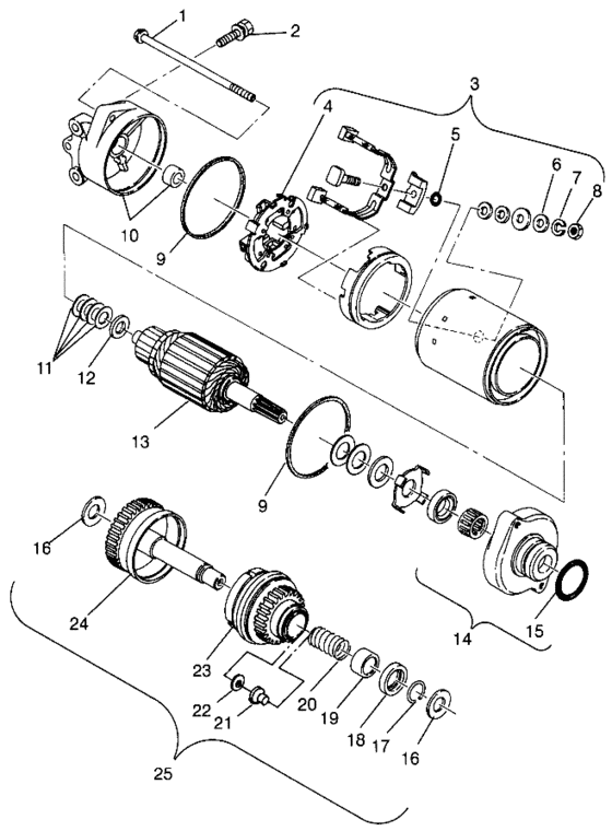Схема узла Электростартер (Sl 900 B964291 And Intl. Sl 900 I964291) Для Polaris Intl Sl 900