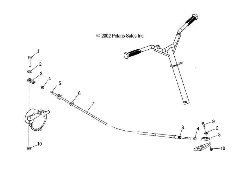 Схема узла Steering Cable (W035303Ca/Cb/Ia/Ib) Для Polaris Msx 140