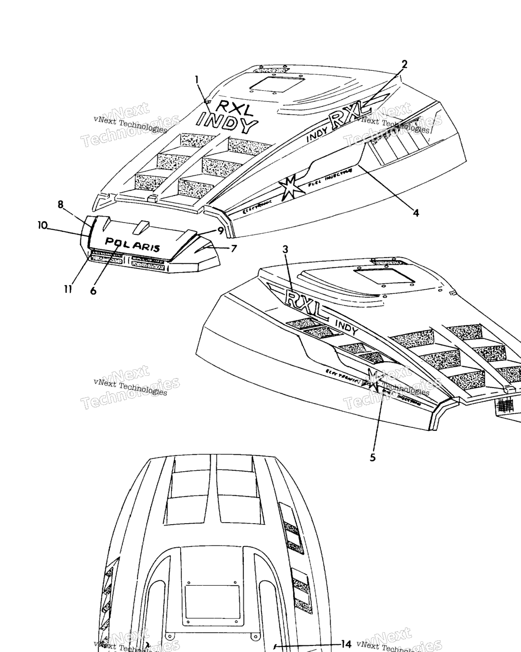 Схема узла Наклейки Капота Rxl/Rxl Sks