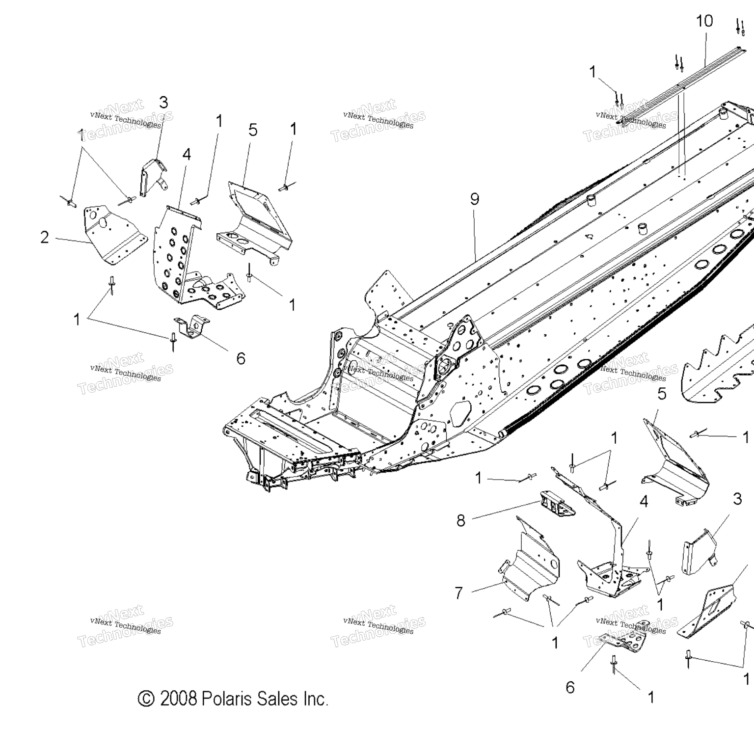 Схема узла Chassis, Asm. & Footrests