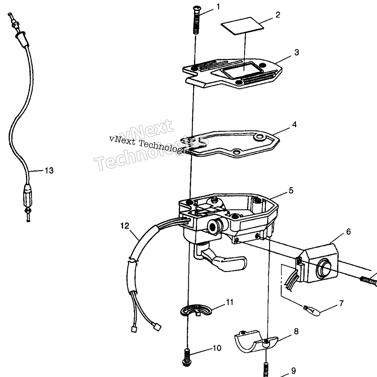 Схема узла Controls Throttle Asm./Cable A99Ch33Cb