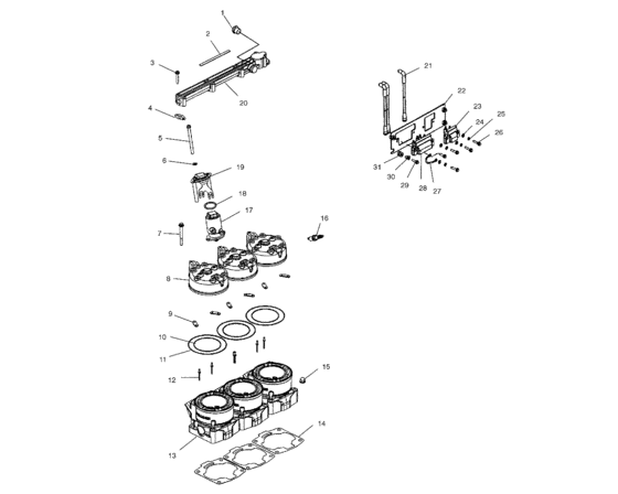 Схема узла Manifold/Ignition (W035303Ca/Cb/Ia/Ib) Для Polaris Msx 140