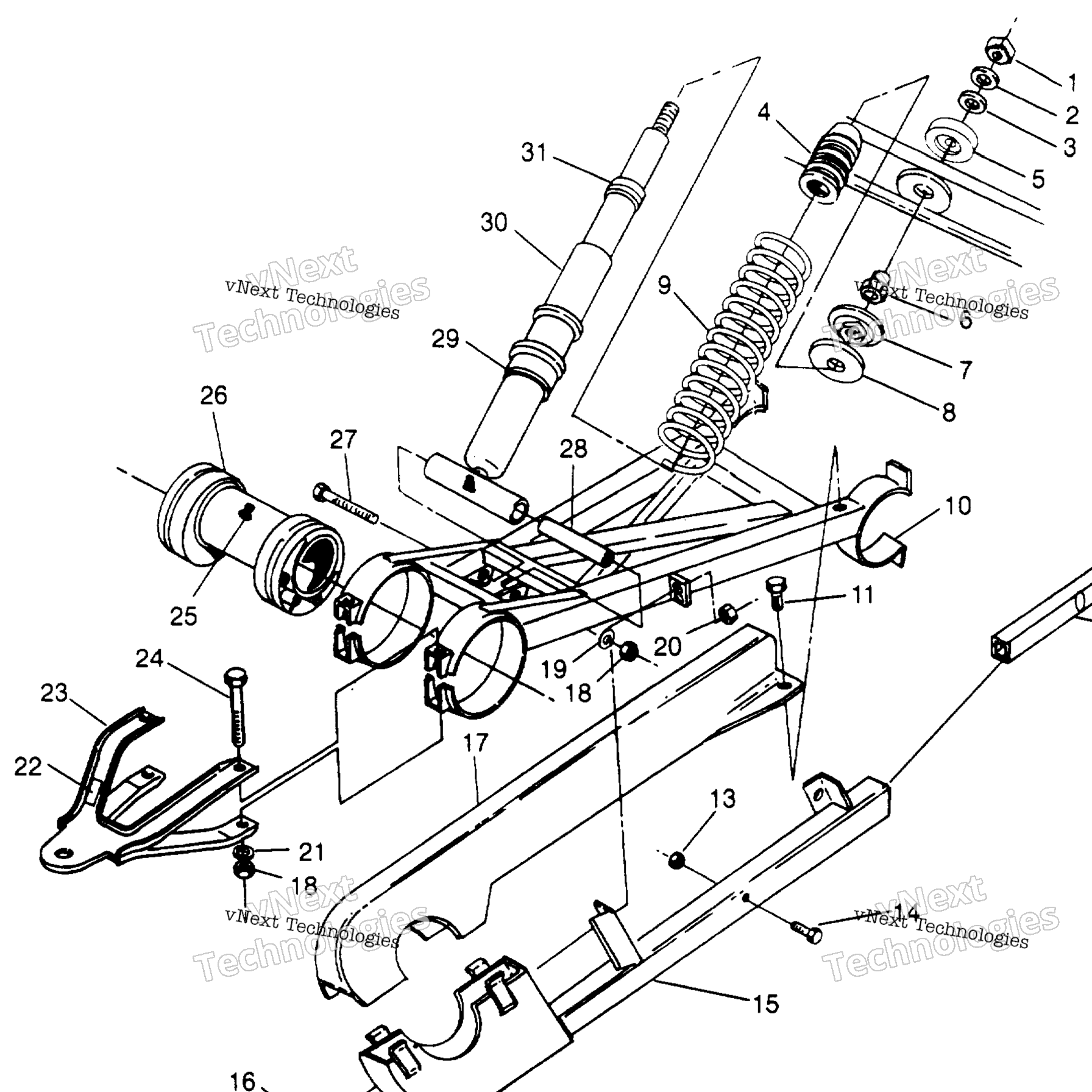 Схема узла Swing Arm Weldment 6X6 400L U.s. , Swedish S958740 & No (4930273027D002)