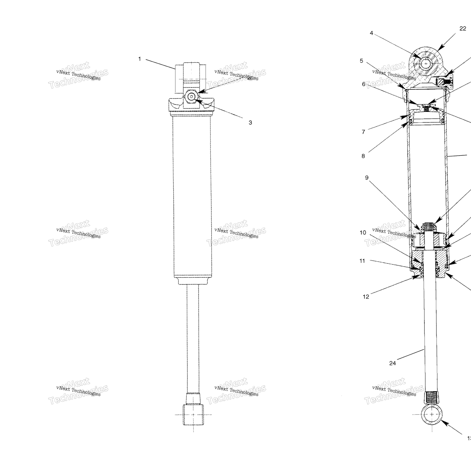 Схема узла Газовый Амортизатор Fox, Задний Трак