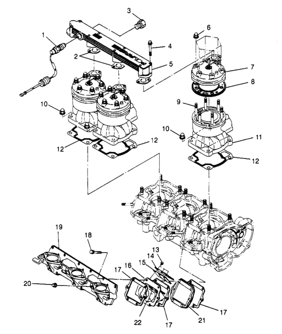 Схема узла Cylinder & Manifold (Slx 780 B954287) Для Polaris Slx 780
