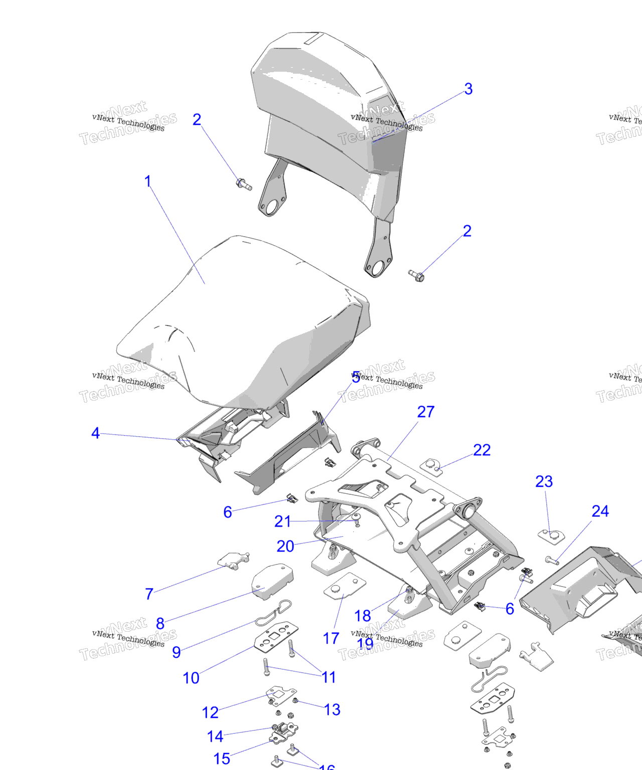 Схема узла Body, Seat Asm., Pass