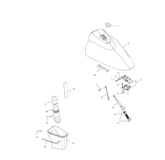 Схема узла Front Storage Compartment (W025197D/W025197I) Для Polaris Int\'l Virage