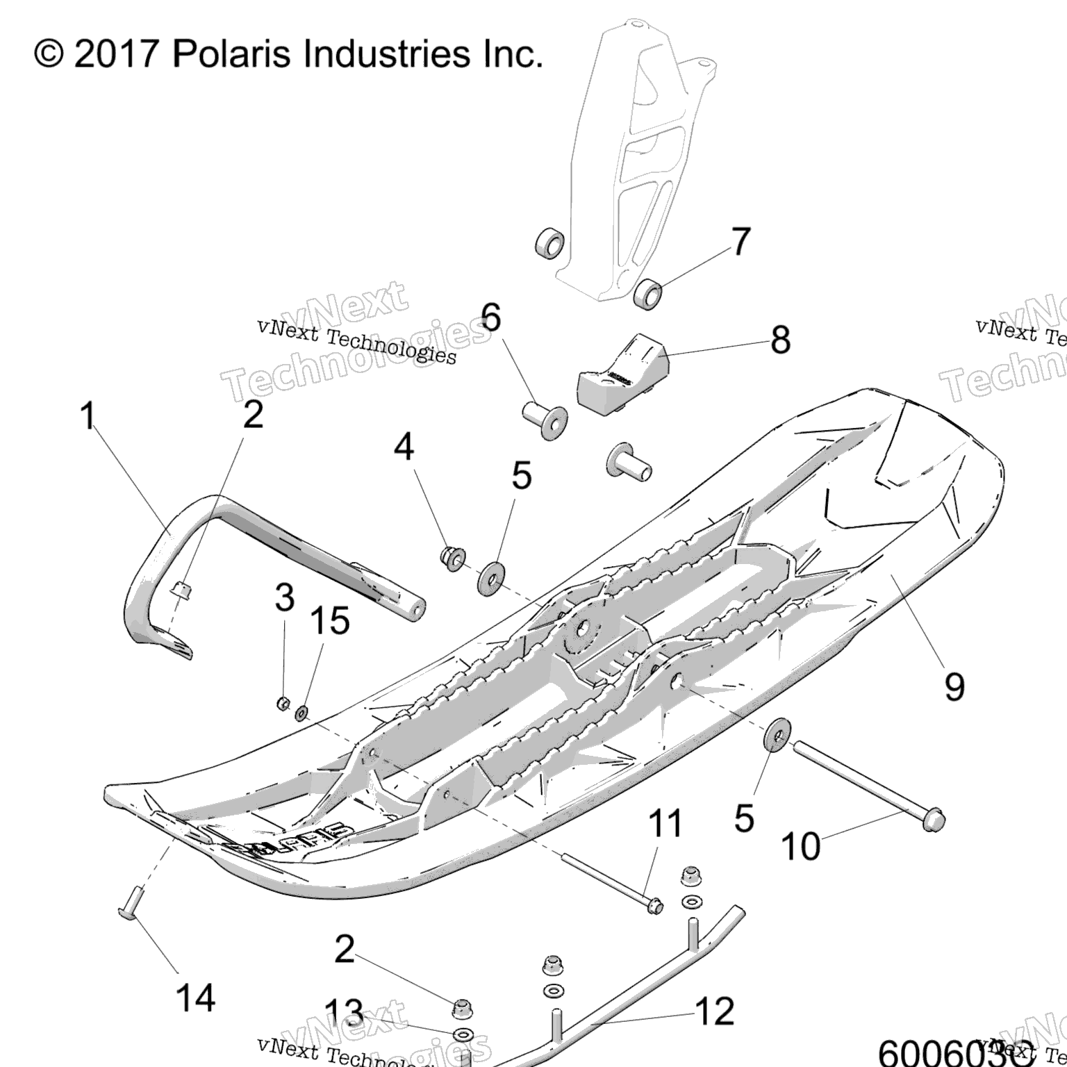Схема узла Steering, Ski Asm.,Profloat