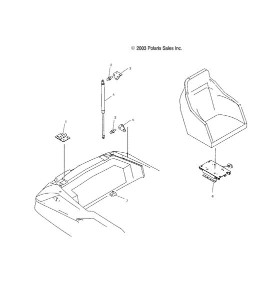 Схема узла Seat Slider And Hardware  Для Polaris Sport Boat Ex/Le2100