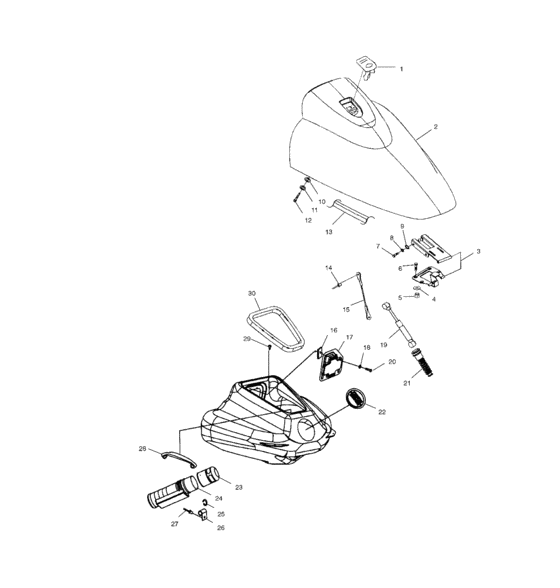 Схема узла Front Storage Compartment (B995094) Для Polaris Int\'l Genesis Ficht