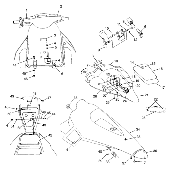 Схема узла Front Storage Compartment (Hurricane B974473 And Intl. Hurricane I974473) Для Polaris Hurricane