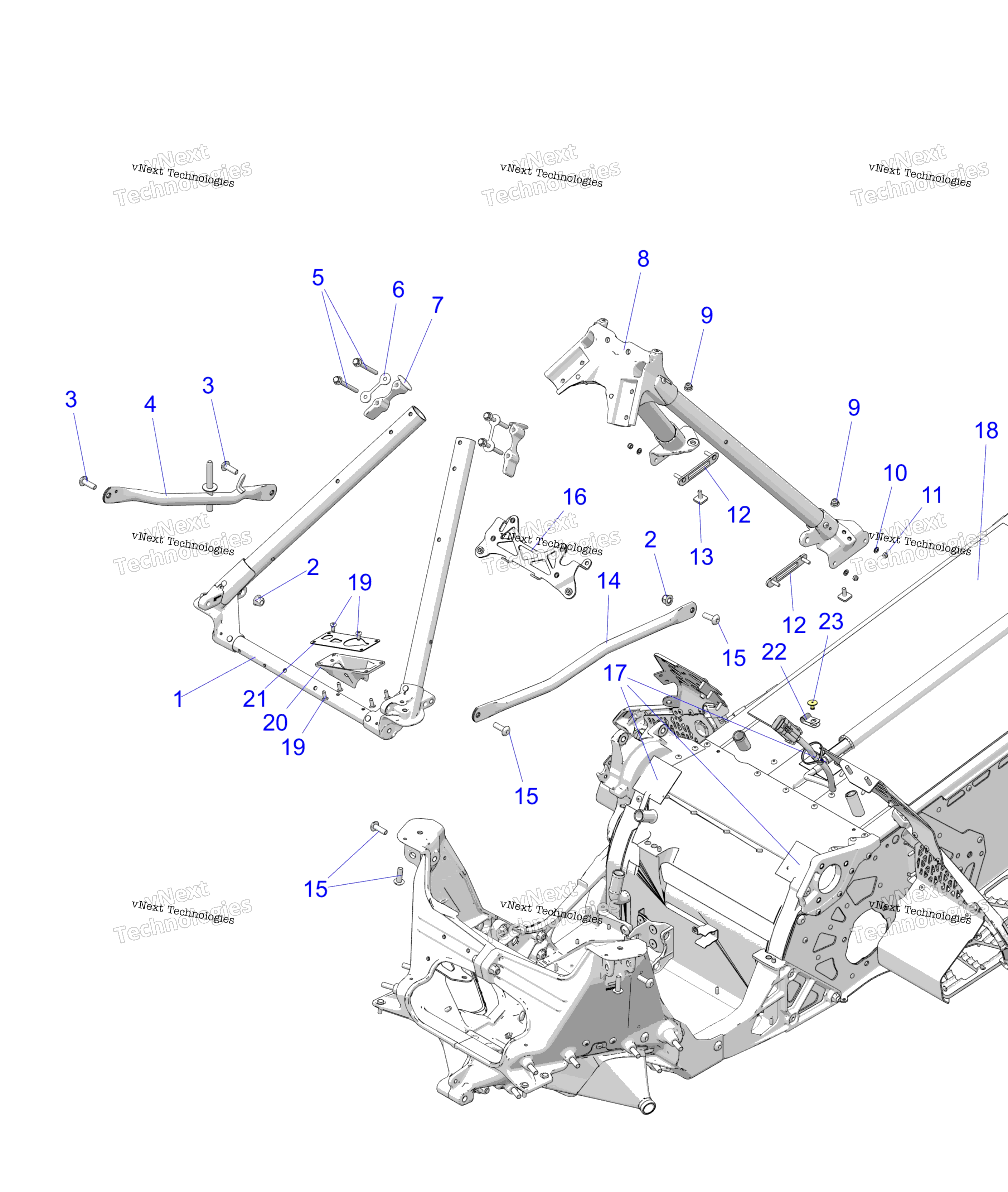 Схема узла Chassis, Chassis Asm. & Over Structure