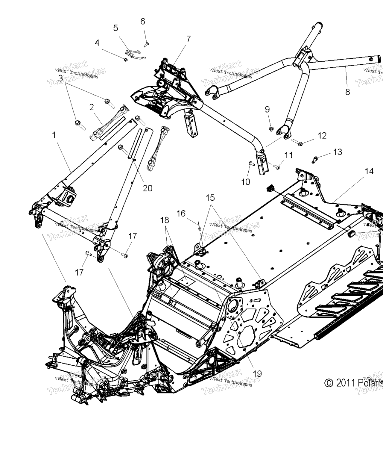 Схема узла Chassis, Chassis Asm. & Over Structure All Options