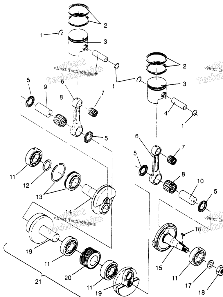 Схема узла Поршни И Коленчатые Валы Classic