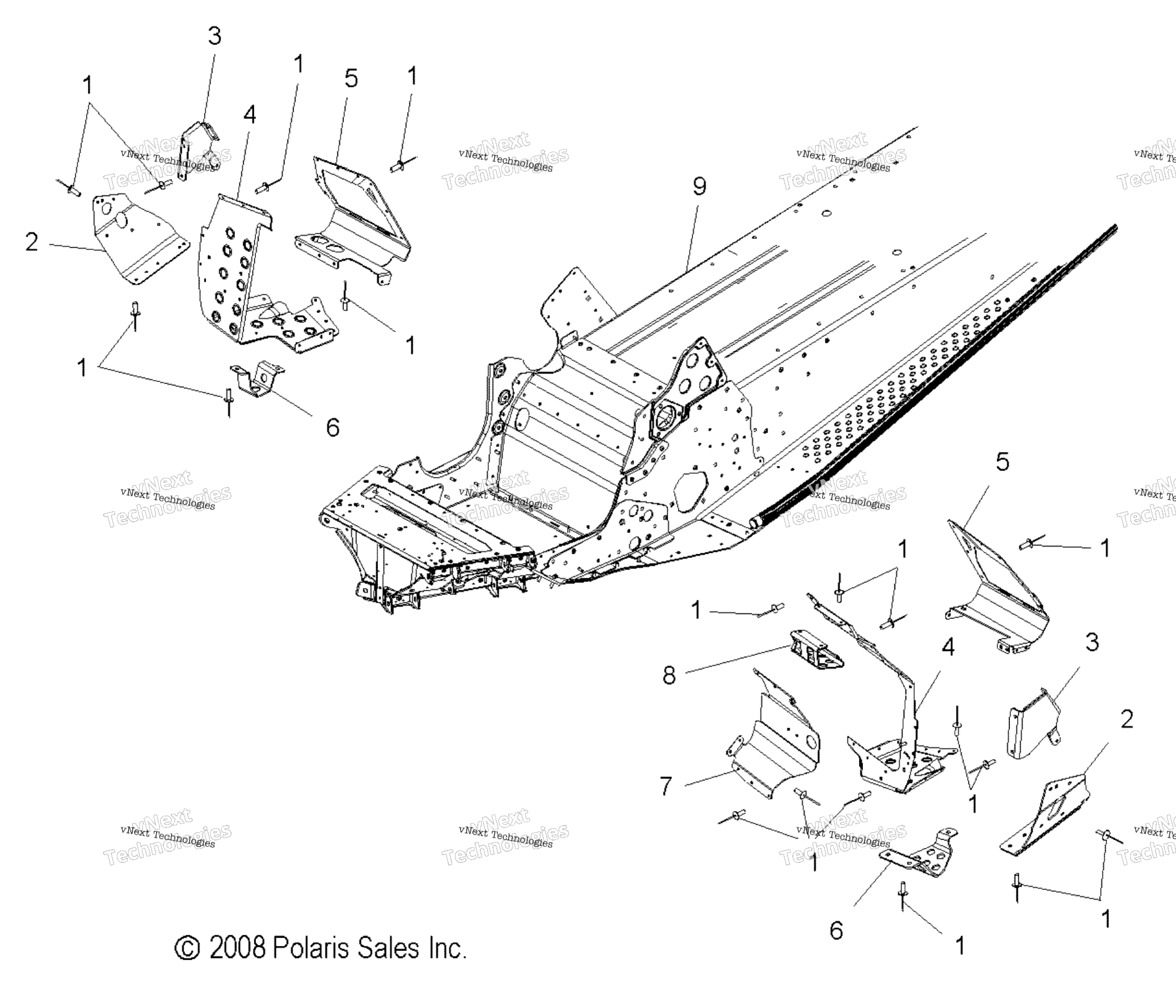 Схема узла Chassis, Asm. & Footrests
