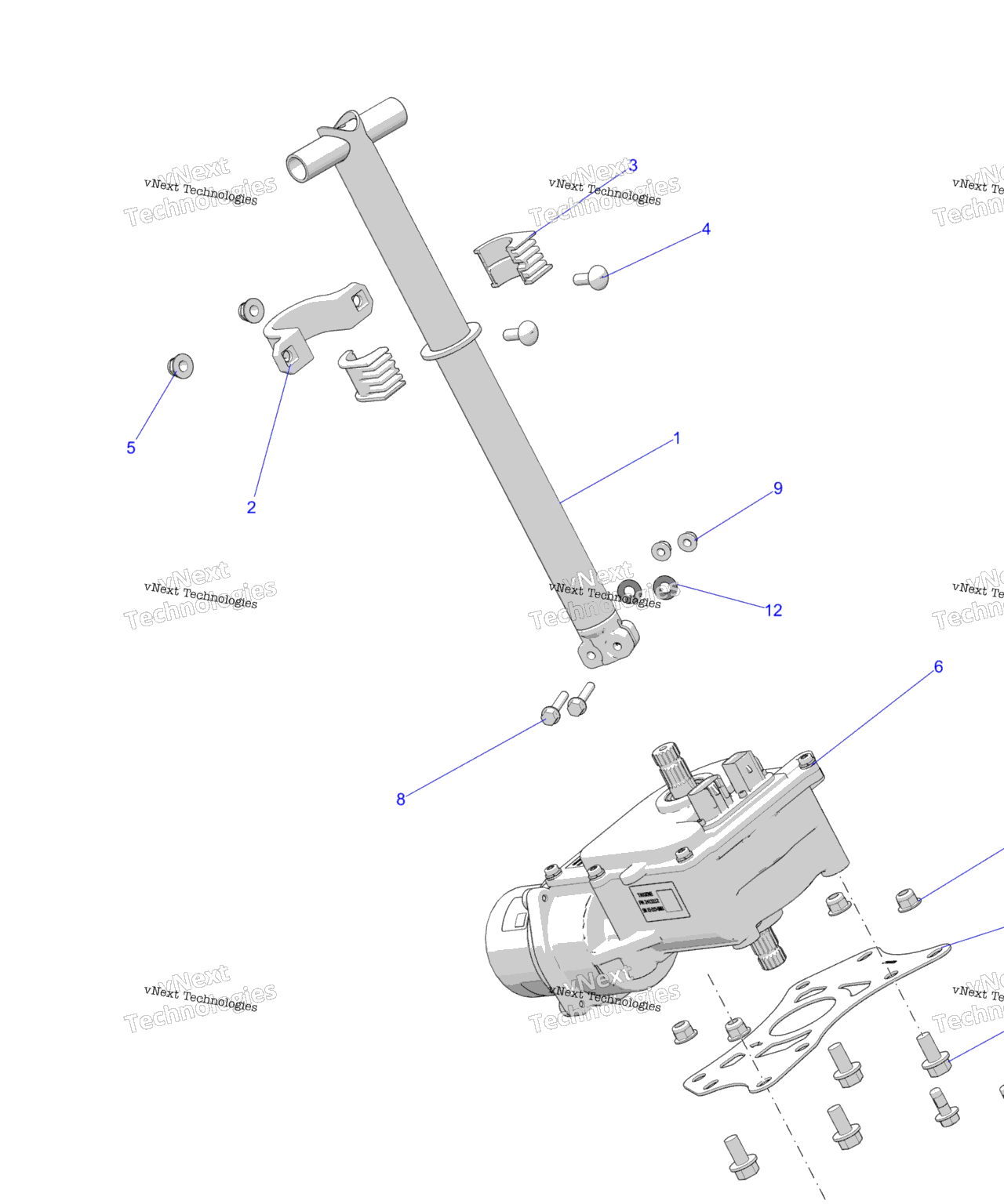 Схема узла Steering, Steering Post Asm. A24Sgs95Ct/S95Ft