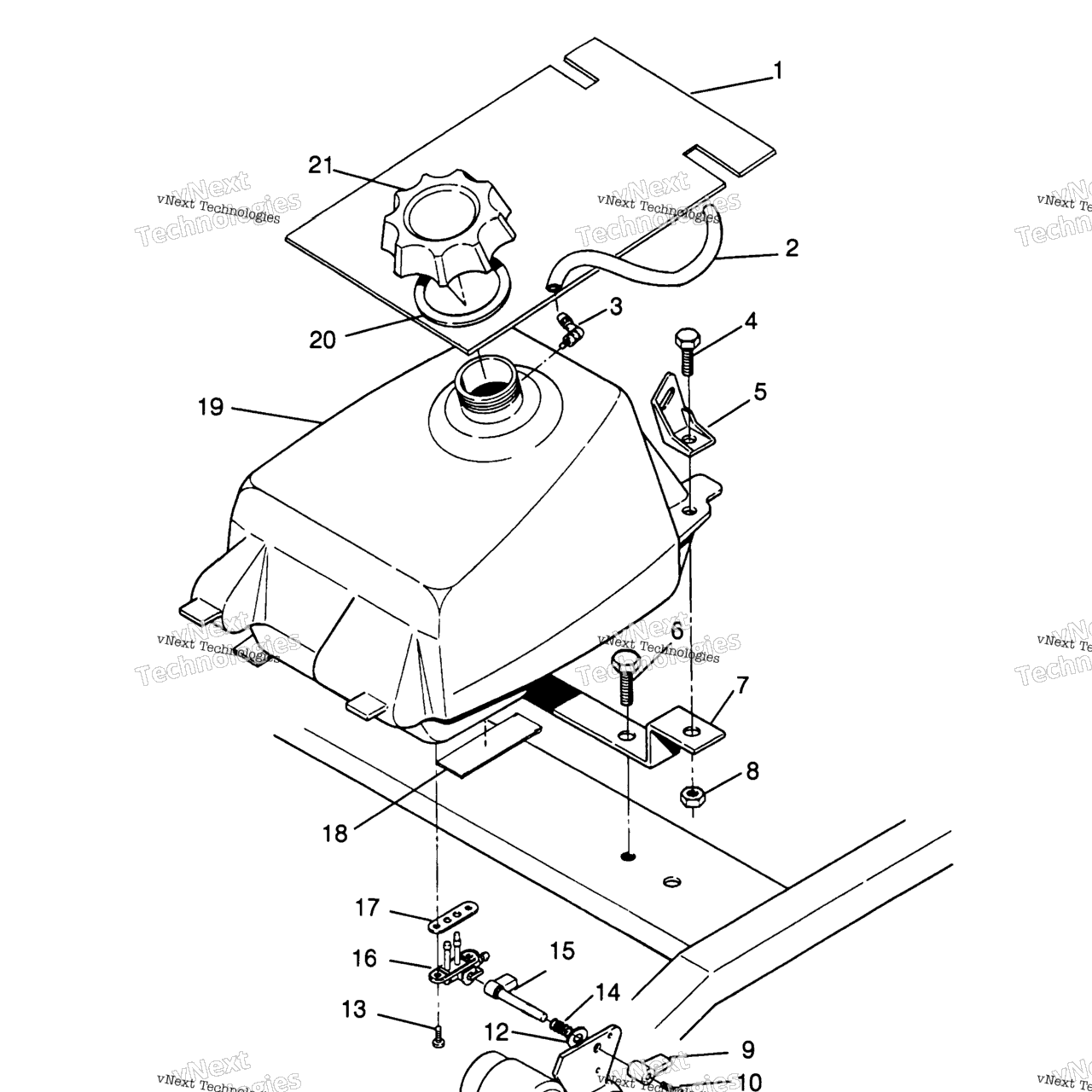 Схема узла Fuel Tank Assembly 6X6 400L U.s. , Swedish S958740 & Norwegian