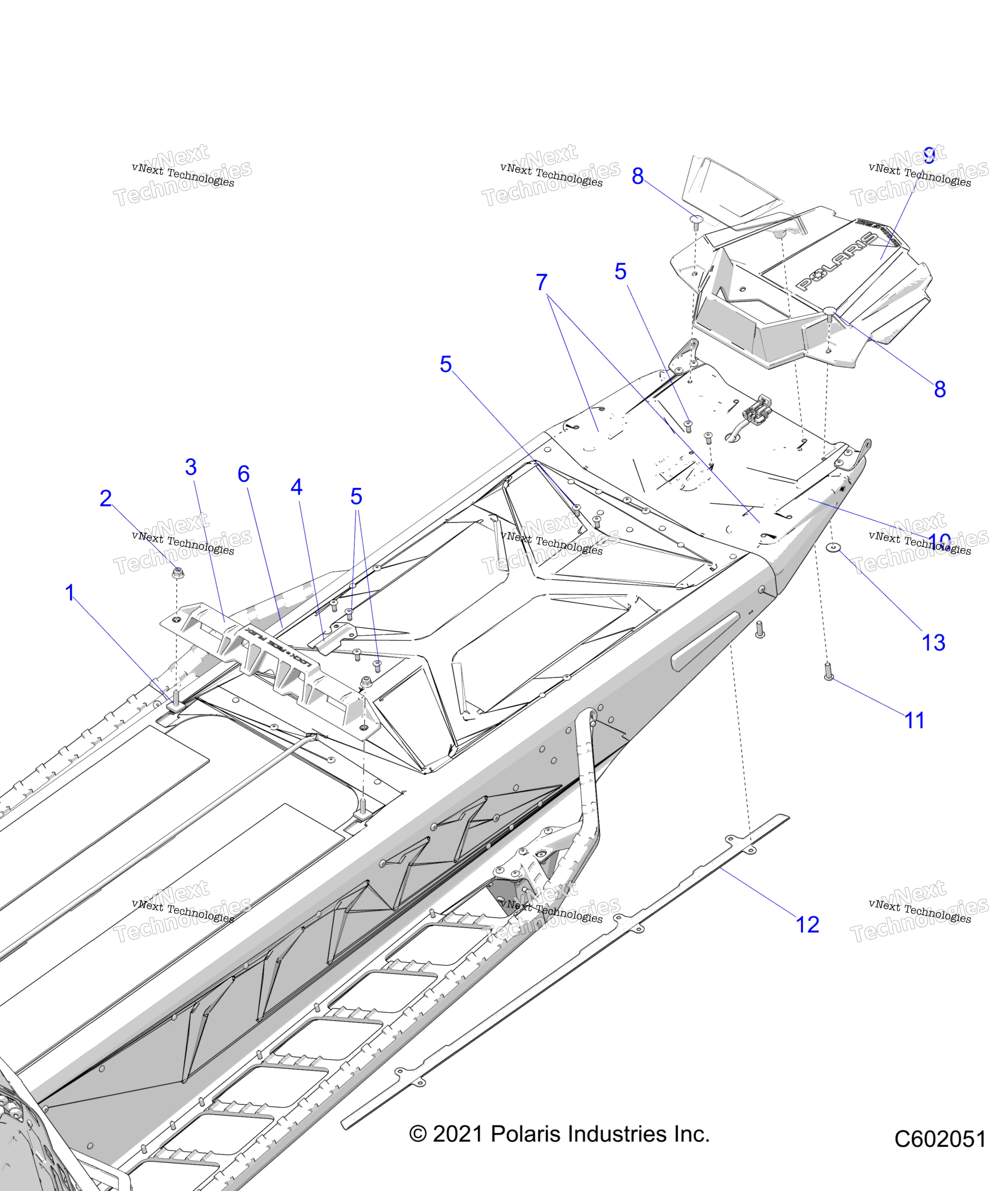 Схема узла Chassis, Rear, Misc. Covers And Snowflap