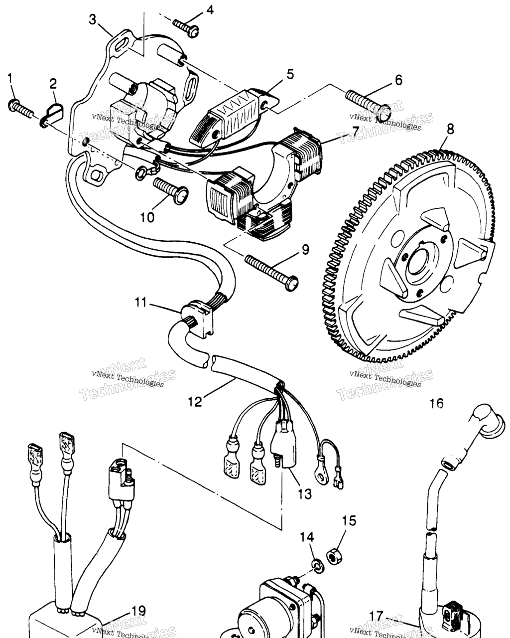 Схема узла Магнето Sport 400L W97Ba38C & Trail Blazer (4940124012D010)