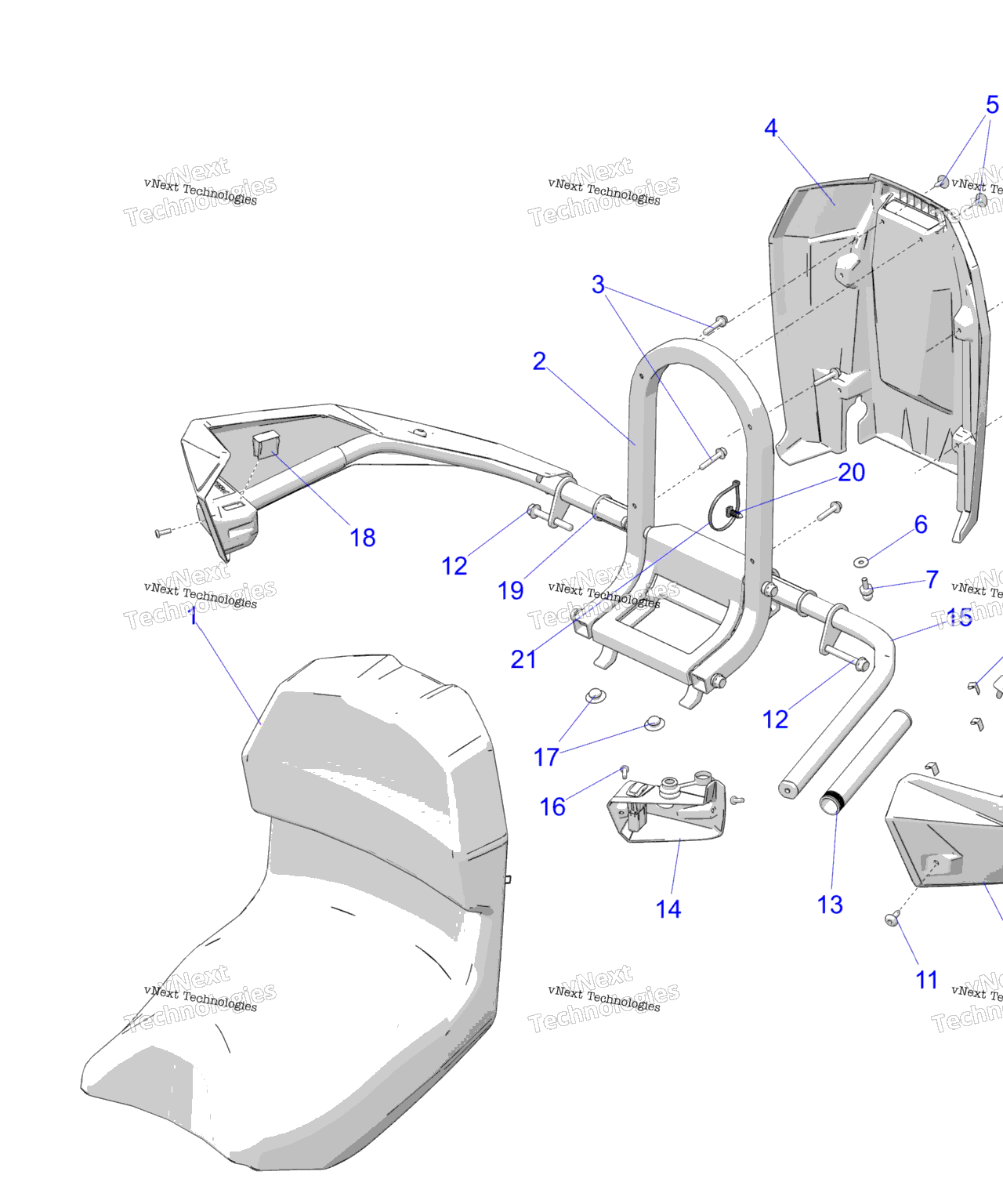 Схема узла Body, Seat Asm., Pass