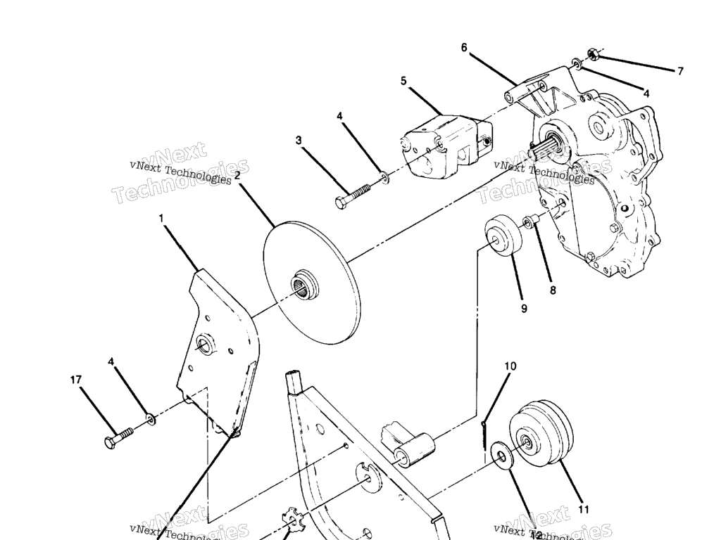 Схема узла Коробка Передач Правой Стороны И Крепление Тормоза