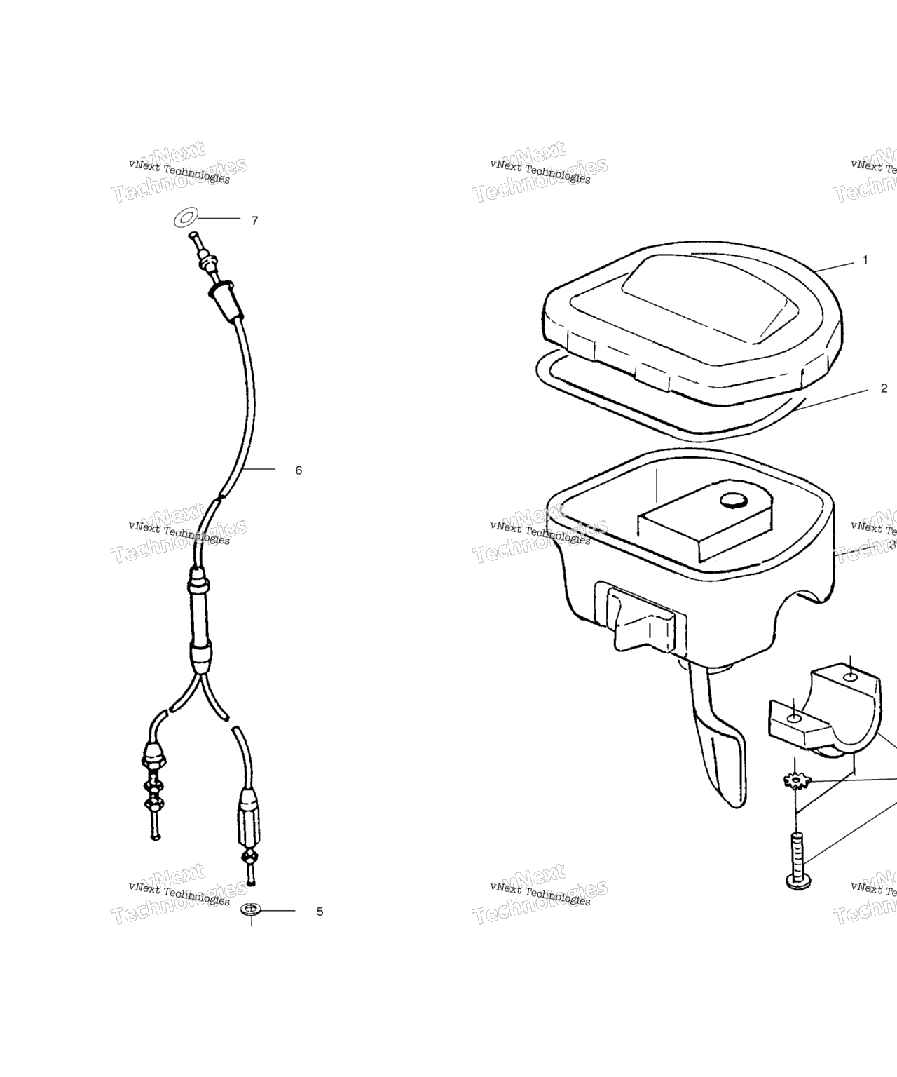 Схема узла Controls Throttle Asm./Cable