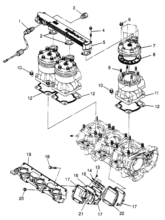 Схема узла Cylinder & Manifold (Slt 780 B974588) Для Polaris Slt 780