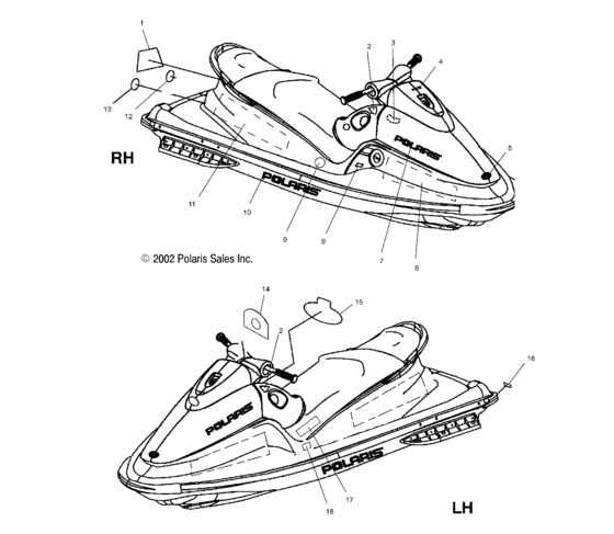 Схема узла Наклейки (W035297Da/W035297Ia) Для Polaris Freedom