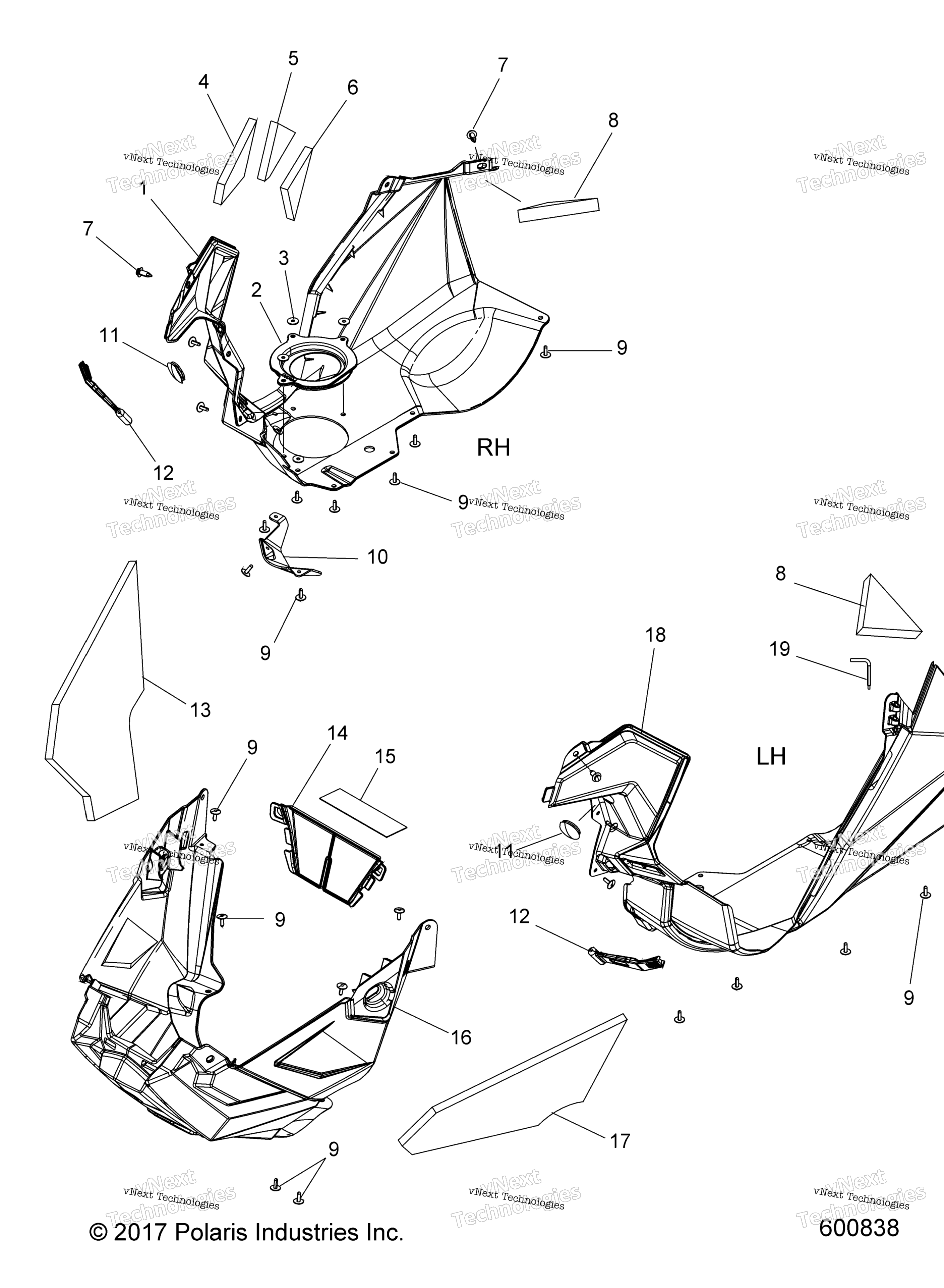 Схема узла Body, Fenders And Nosepan Asm. All Options