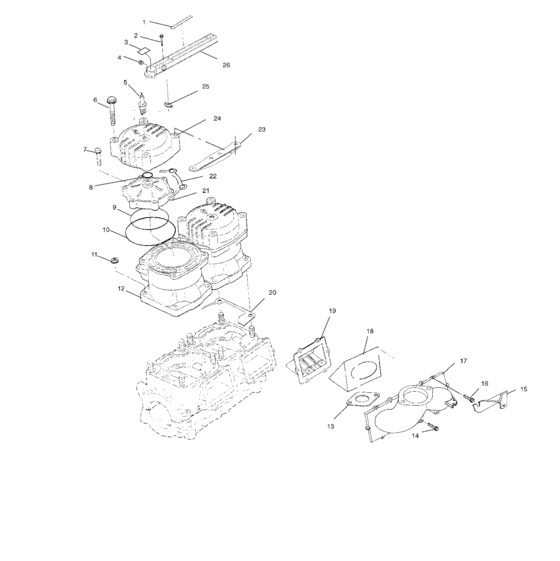 Схема узла Cylinder & Manifold (W015197D) Для Polaris Virage