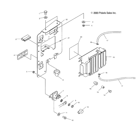Схема узла Electrical Box Mounting (W045101Ca/W045101Ia) Для Polaris Virage I
