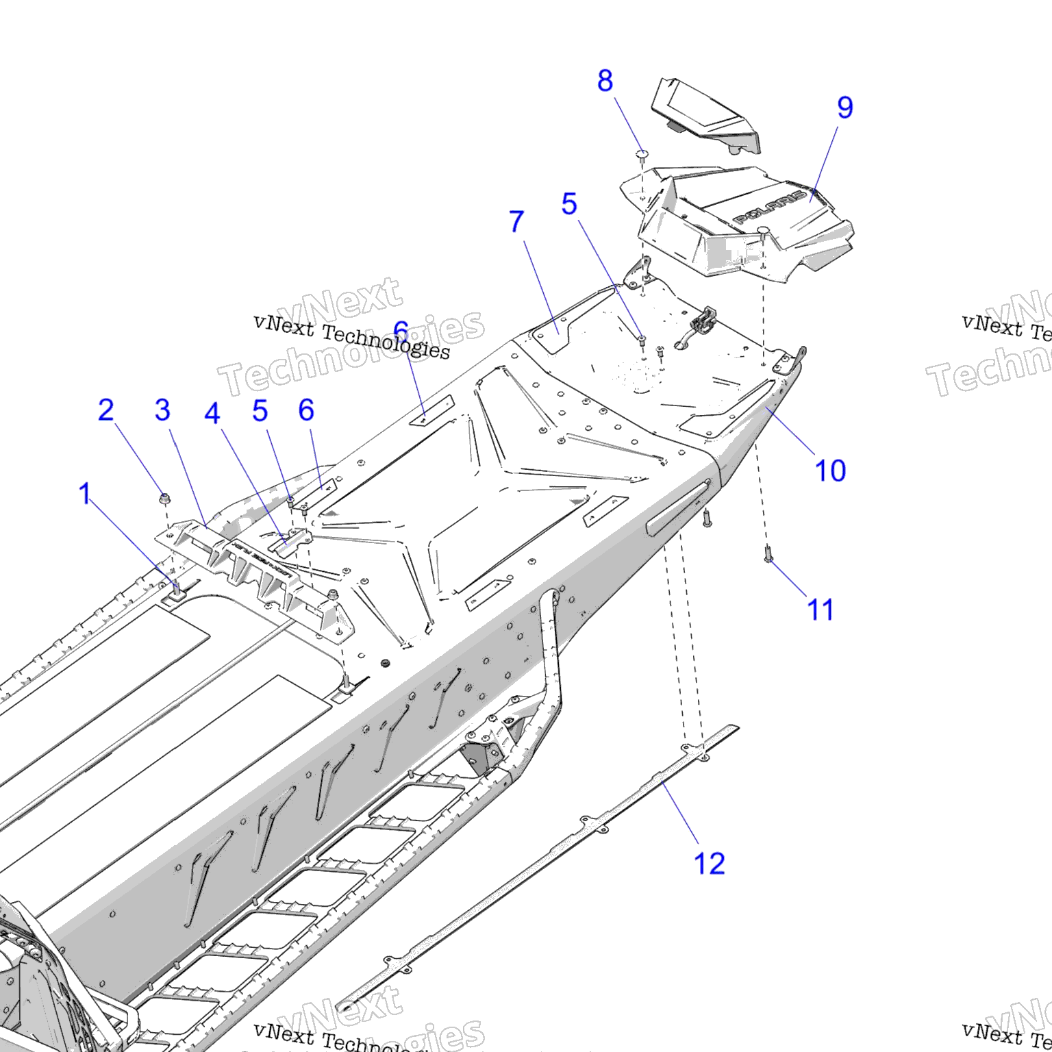 Схема узла Chassis, Rear, Misc. Covers And Snowflap