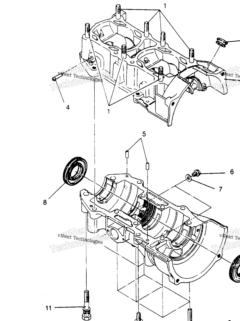 Схема узла Сборка Картеров 500 Carb