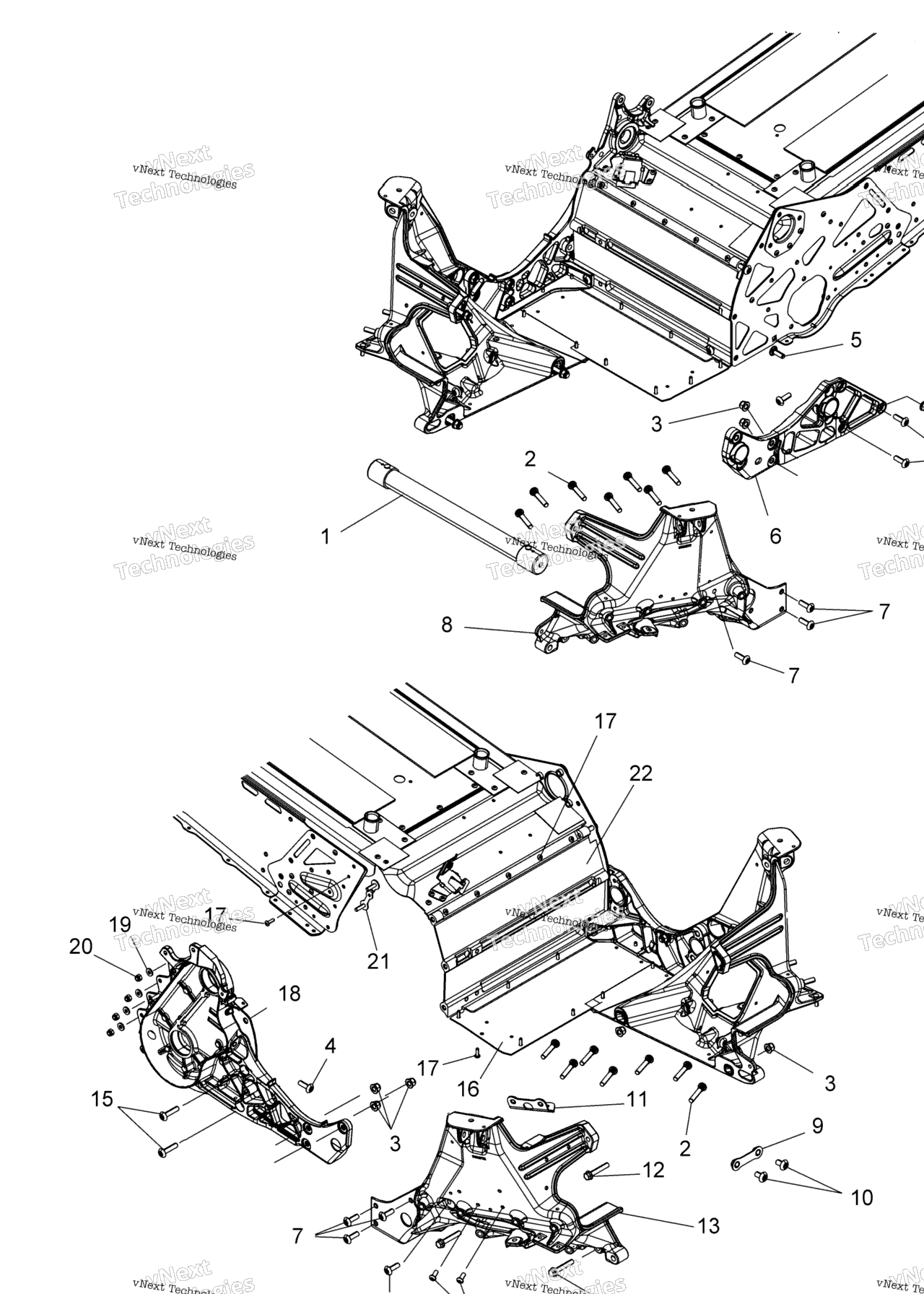 Схема узла Chassis, Bulkhead Asm. All Options