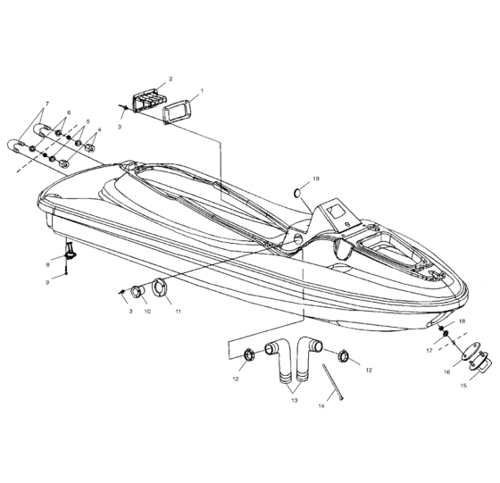 Схема узла Hull And Body (W025098D/W025098C/W025098I) Для Polaris Genesis I