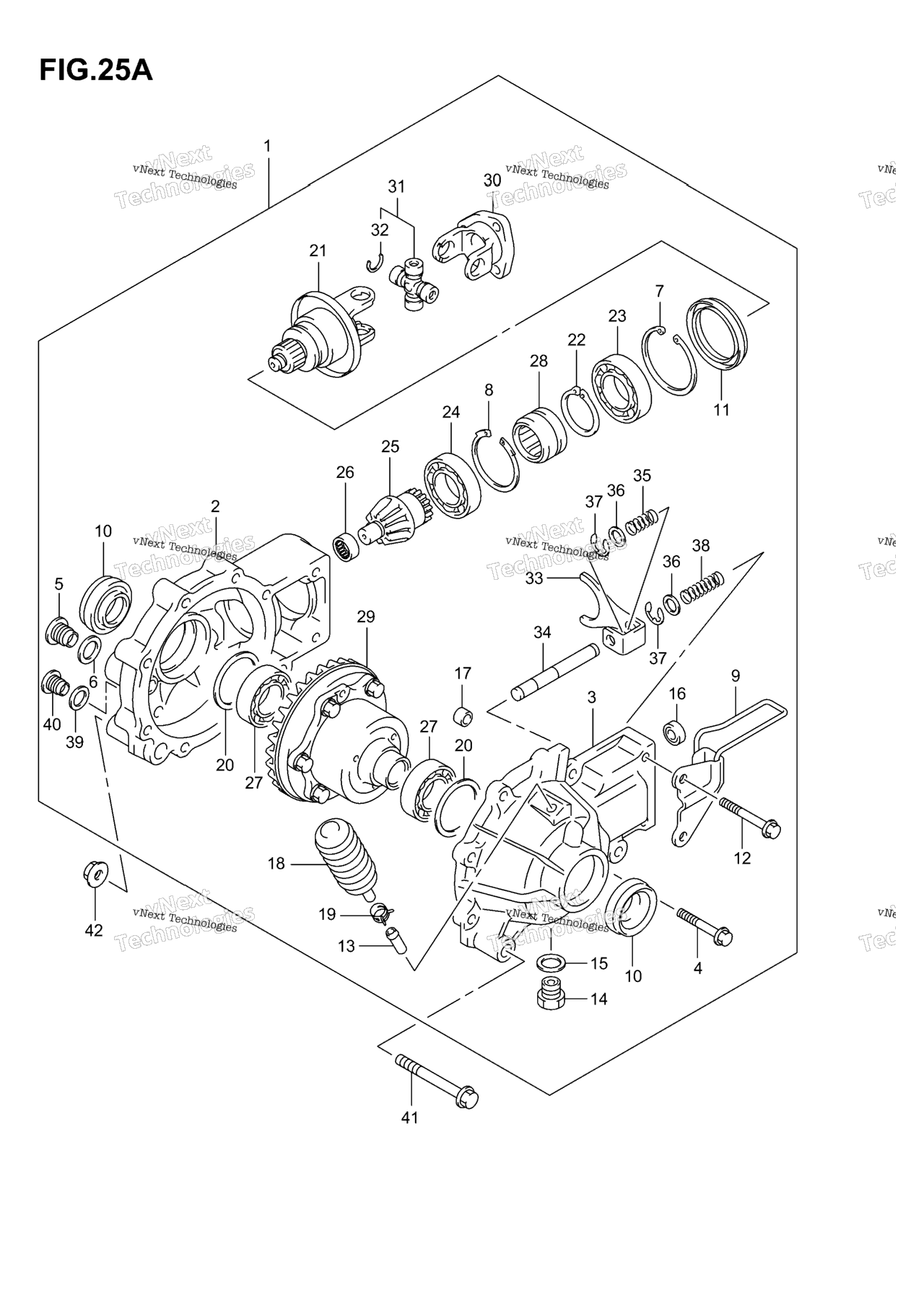 Схема узла Final Bevel Gear (Front)(Model K4/K5/K6,F.no.5Saak46A3X102001%)