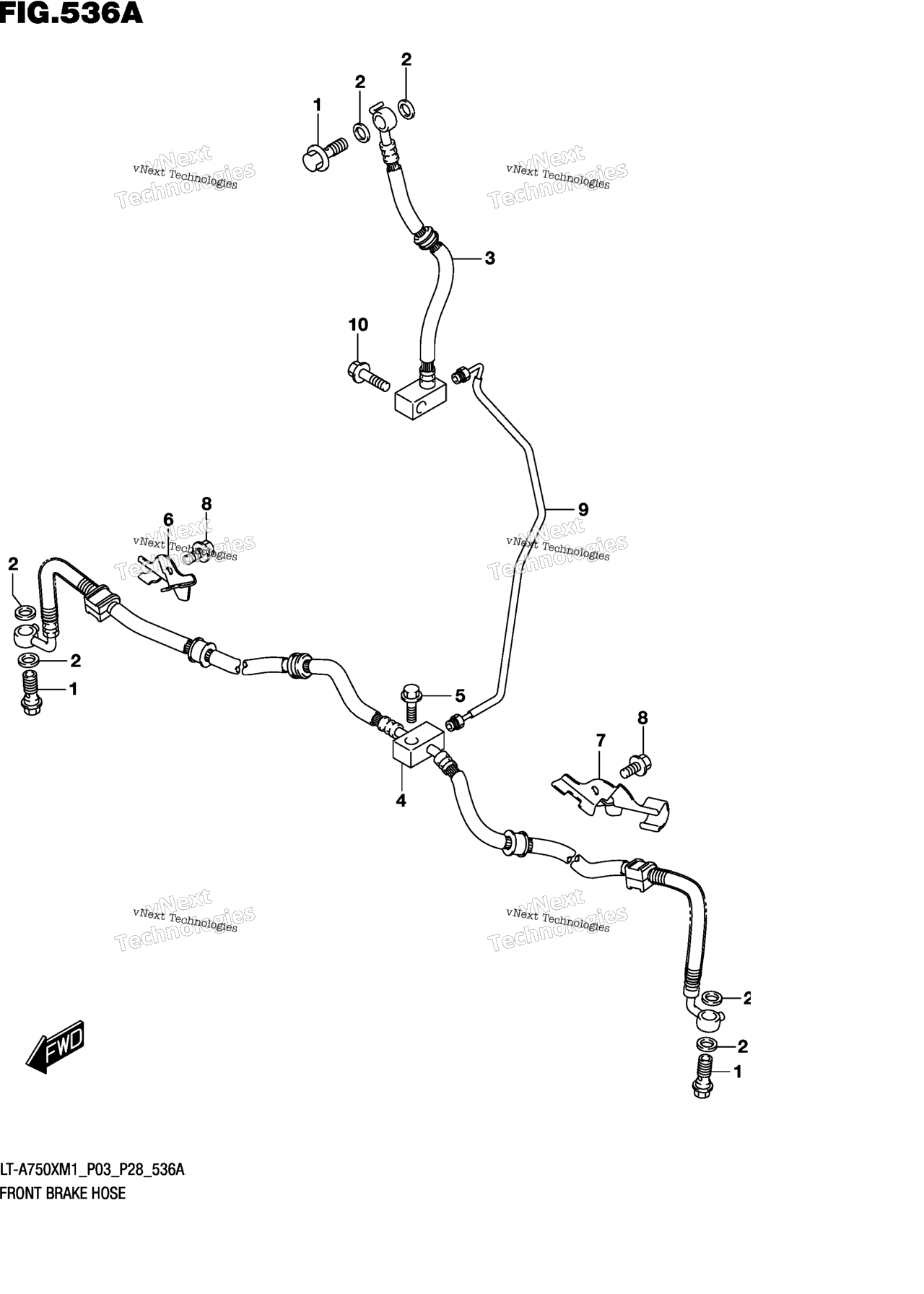 Схема узла Передний Тормозной Шланг