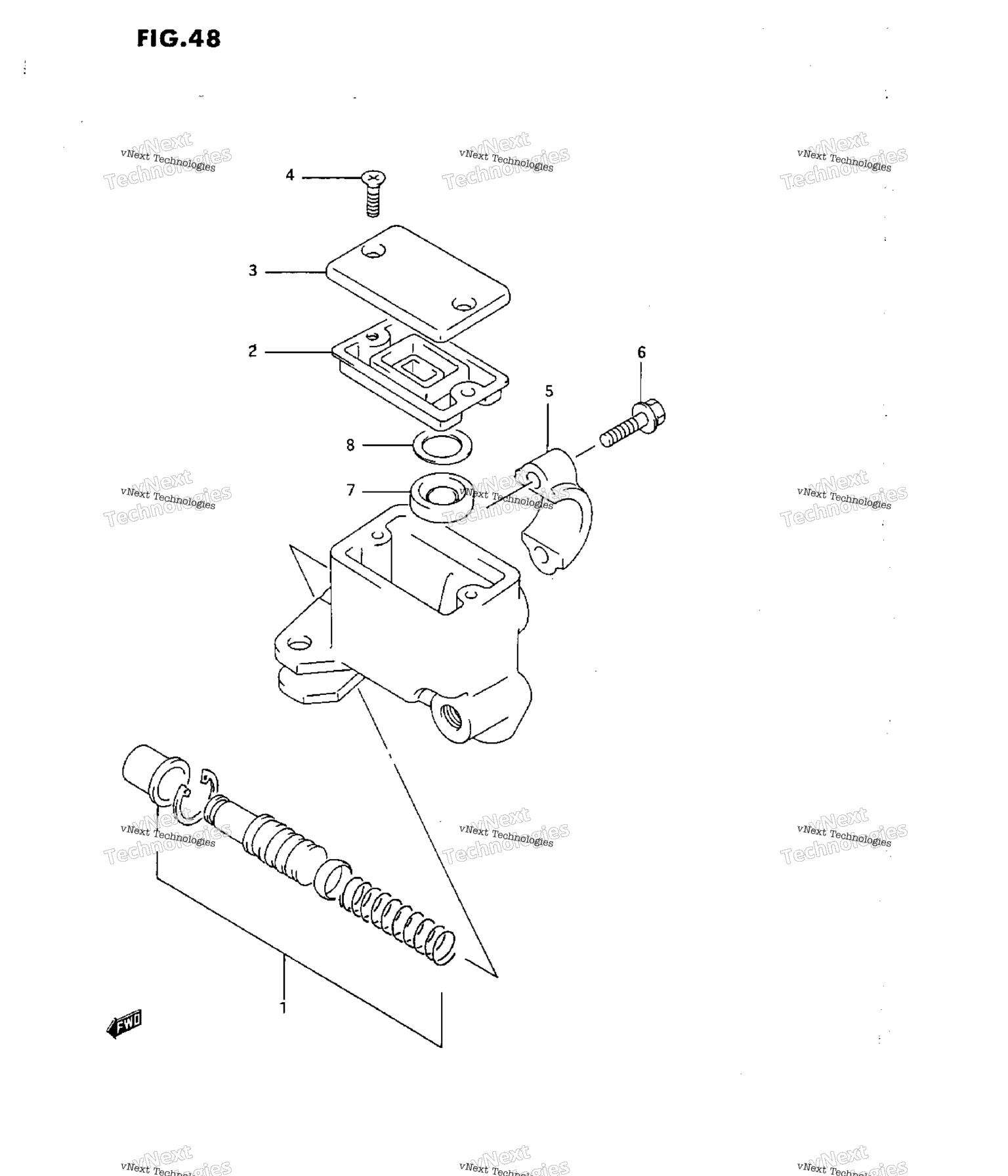 Схема узла Передний Главный Цилиндр