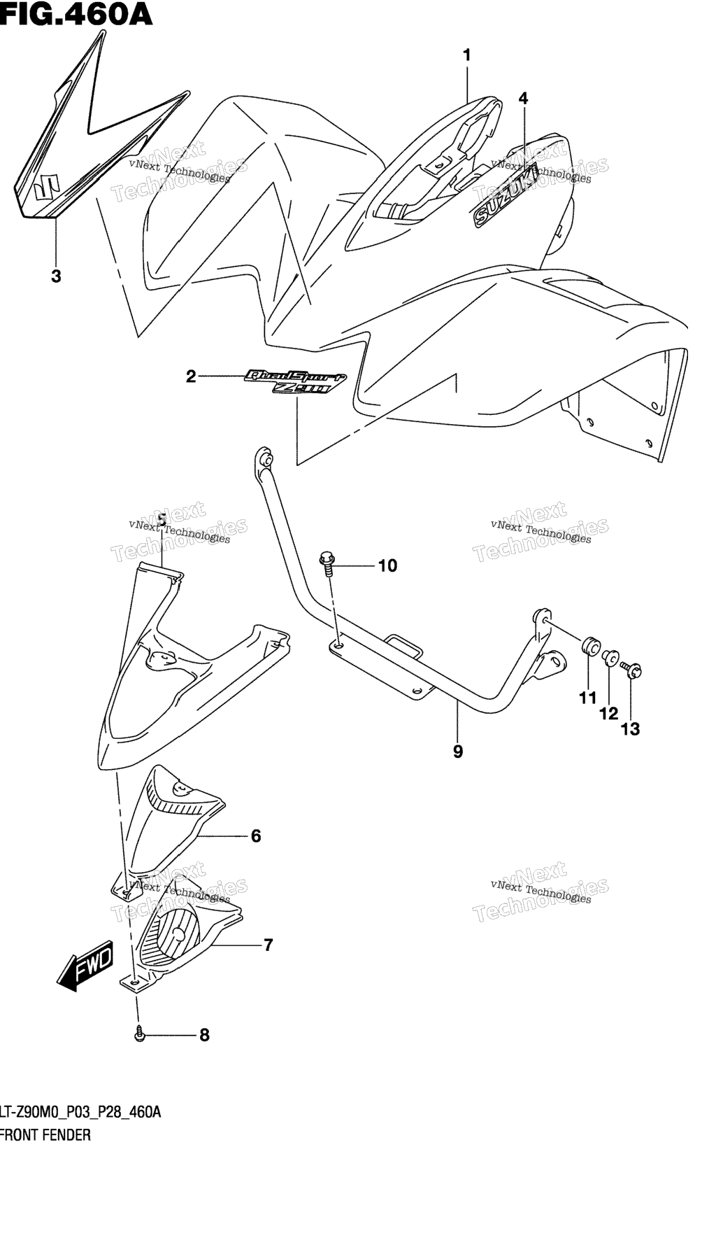 Схема узла Передний Крыло