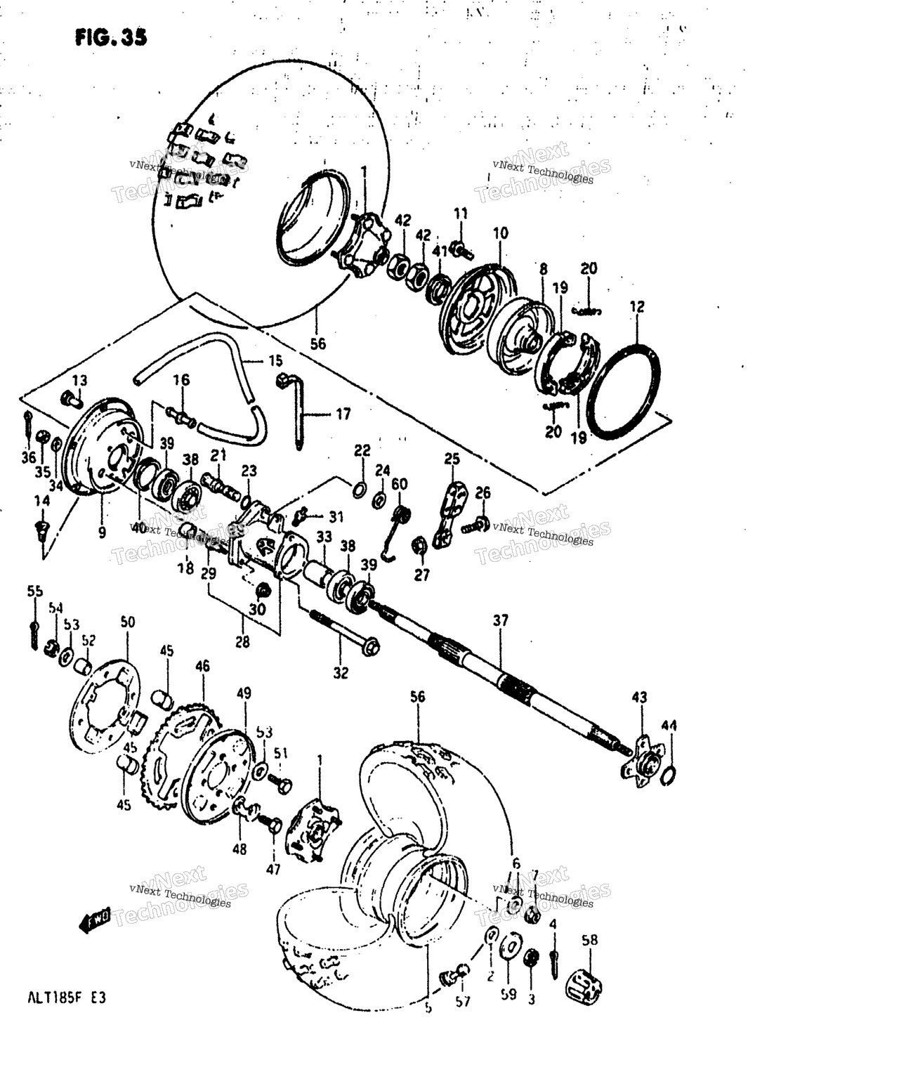 Схема узла Задние Колеса