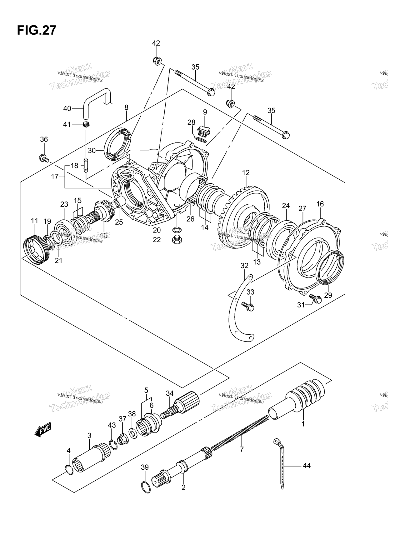 Схема узла Final Bevel Gear (Rear)(Model K6 %F.no.5Saap41 67110000)