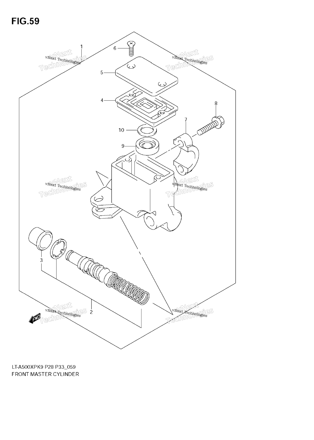 Схема узла Передний Главный Цилиндр