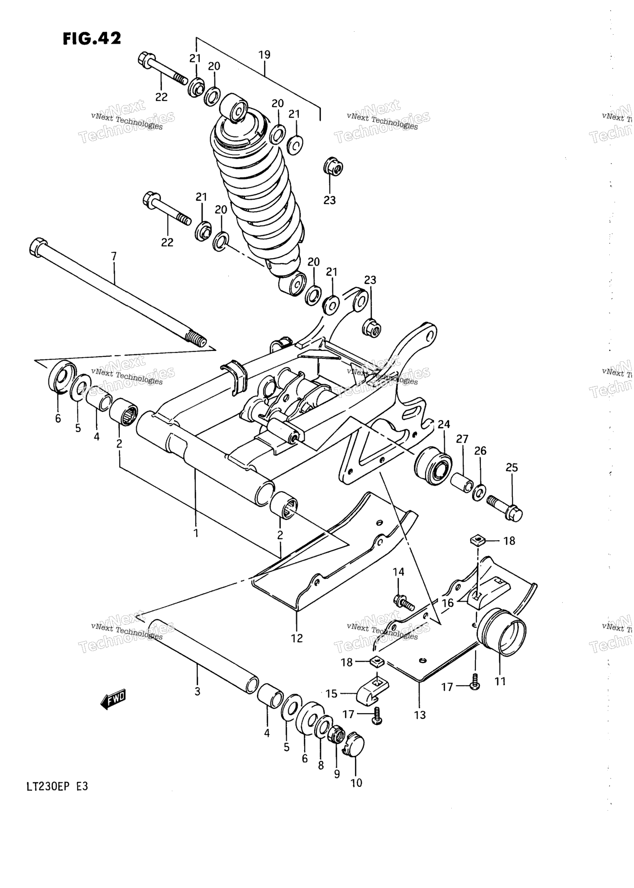 Схема узла Задняя Swinging Arm