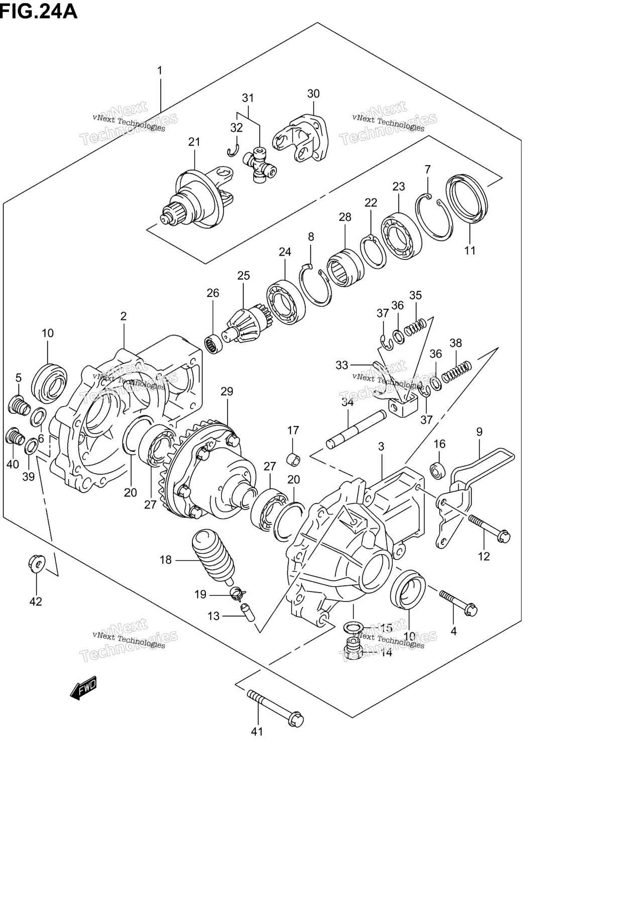 Схема узла Final Bevel Gear (Front)(F.no.5Saak46K3X102001%)