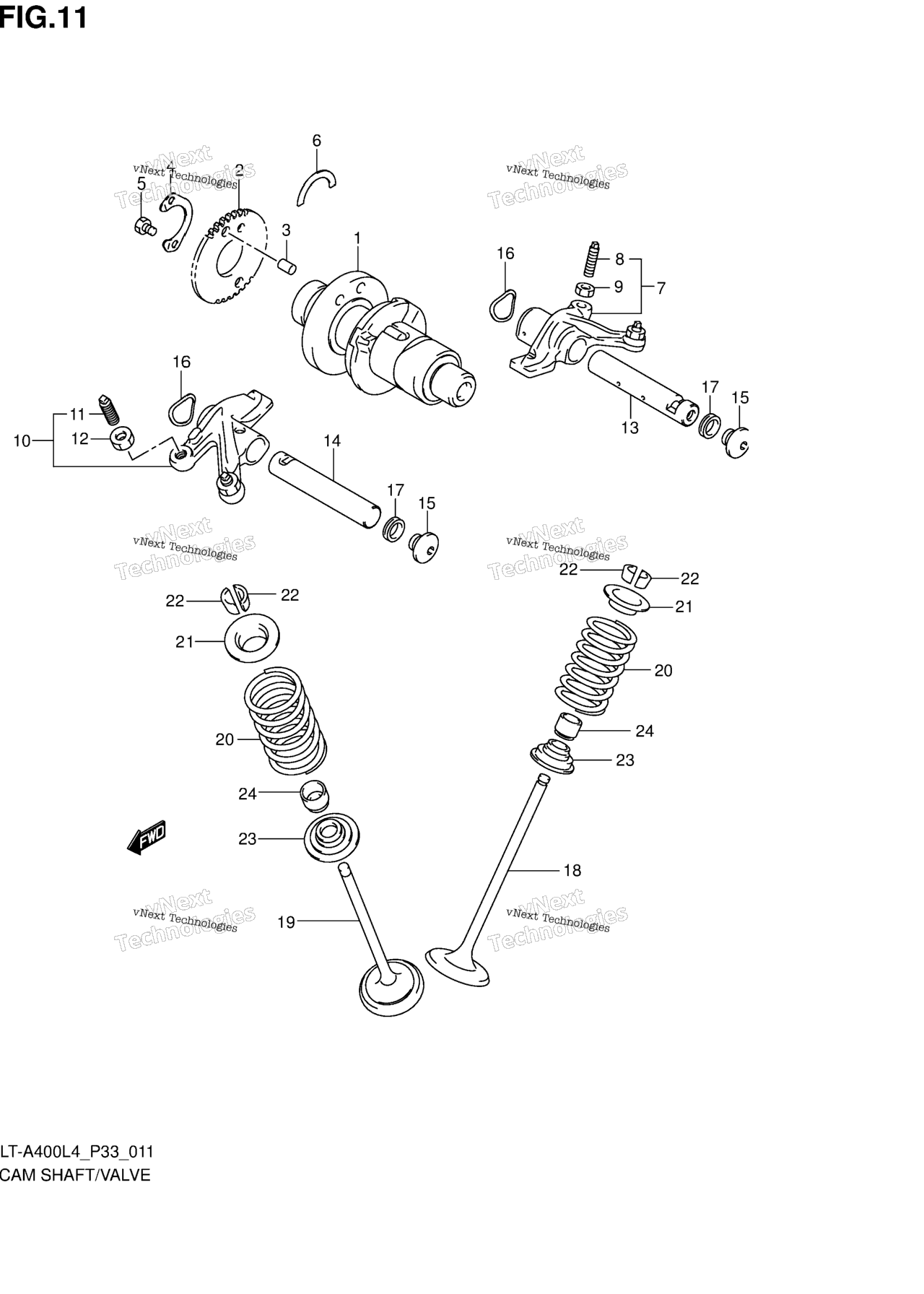 Схема узла Распределительный Вал/Клапан