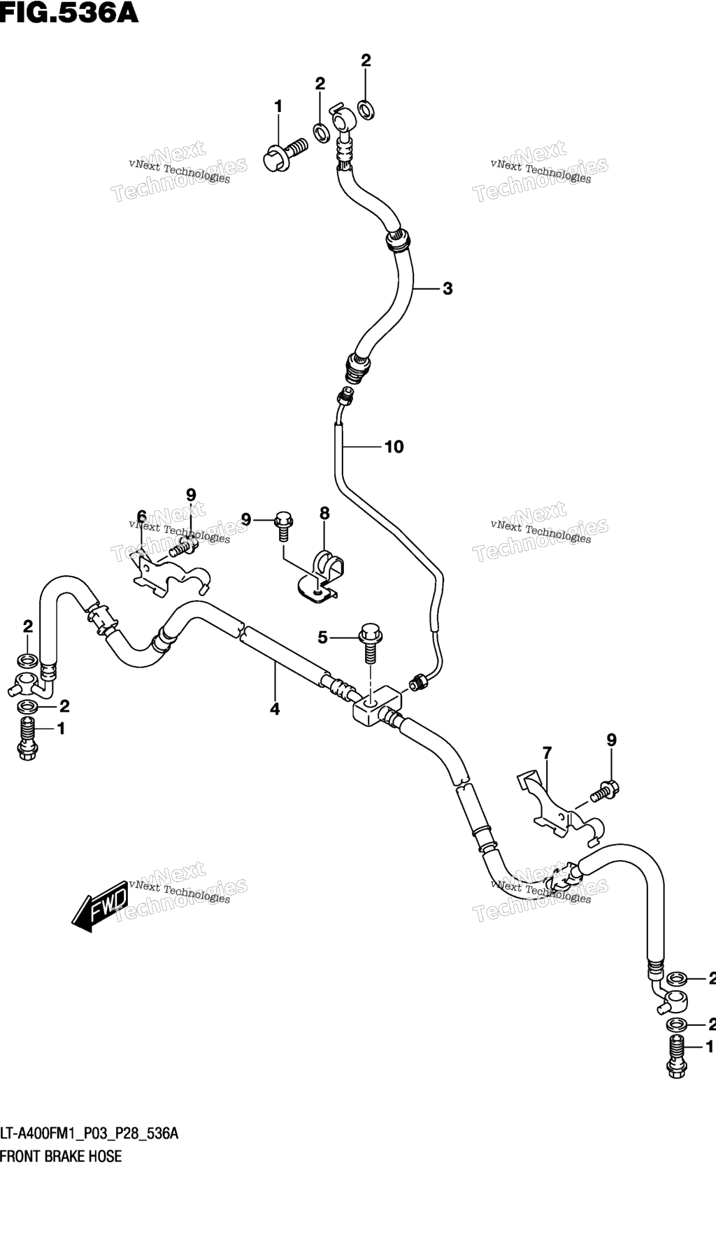 Схема узла Передний Тормозной Шланг