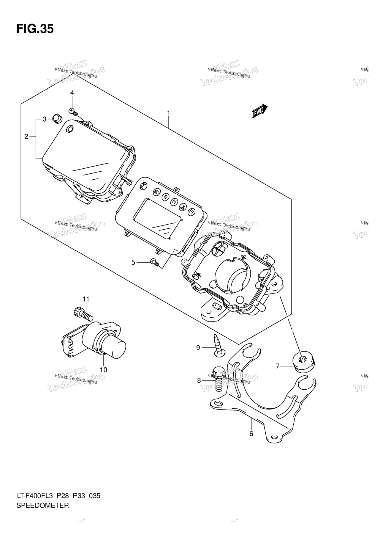 Схема узла Спидометры